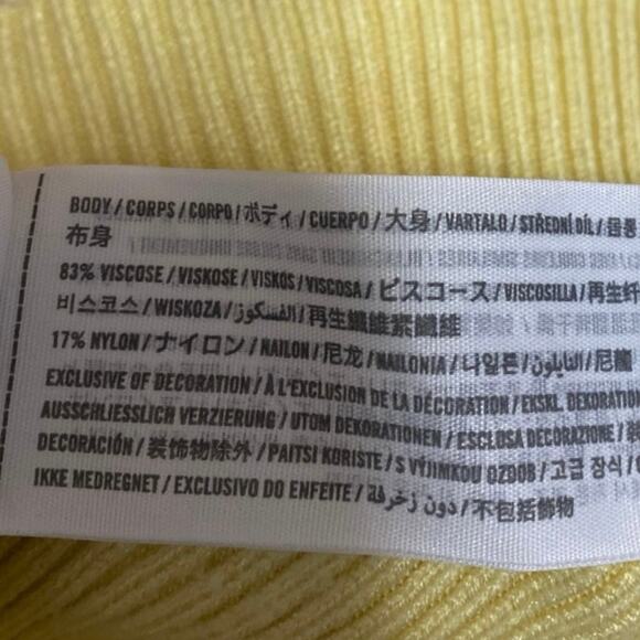 Abercrombie & Fitch Yellow Ribbed Knit Sleeveless Cami Camisole Tank Crop Top XS - Picture 4 of 4